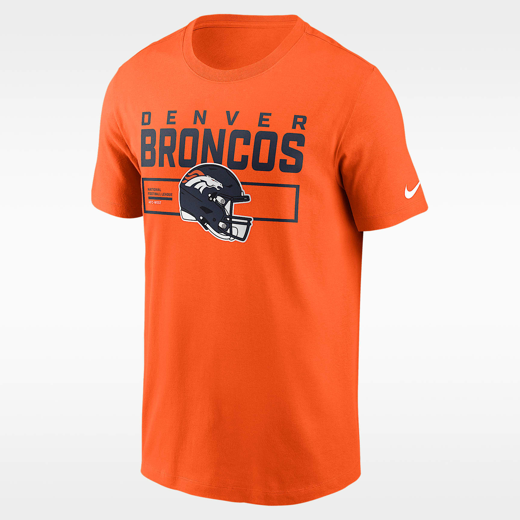 Denver Broncos Helmet Essential Men's Nike NFL T-Shirt. Nike.com